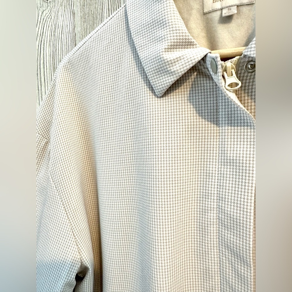 NEW! BRIXTON BEIGE GINGHAM LEEDS Jacket Womens Size Small Oversized NWT - Picture 9 of 16